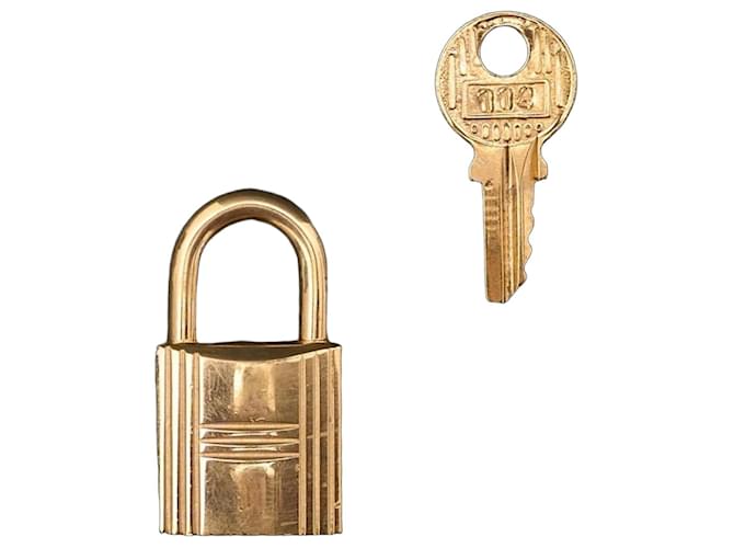 Hermès Gold-plated Padlock and Key Charm Golden 
