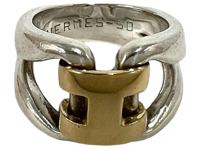 Hermès History Ring Silber und Gelbgold Golden