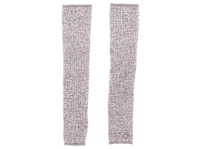 Chanel Luvas rosa e cinza com strass