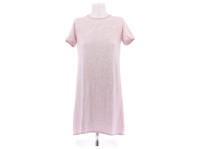 Chanel Vestido rosa com strass