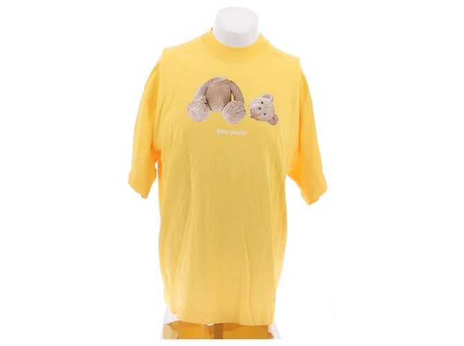 Camiseta Teddy Bear Palm Angels Amarilla de Algodón