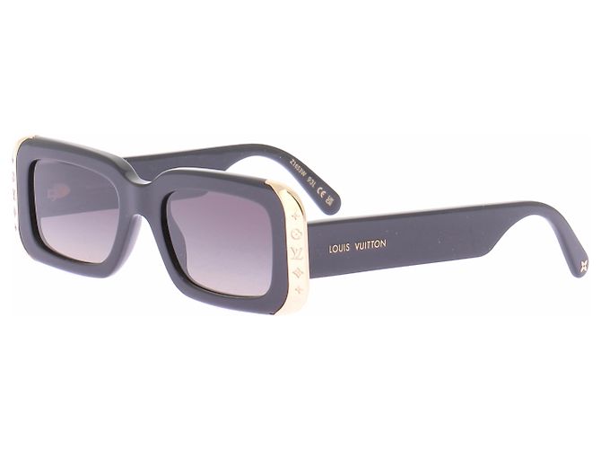 Louis Vuitton Occhiali da sole neri e oro Nero