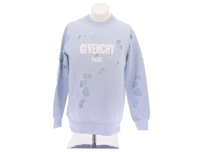 Givenchy Pull déchiré bleu clair