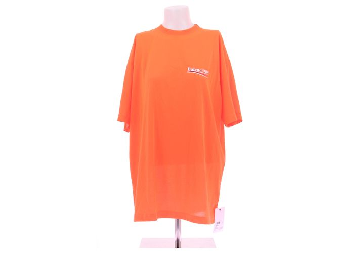 Balenciaga Camiseta naranja fluorescente oversize