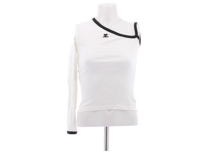 Courreges Top blanco asimétrico