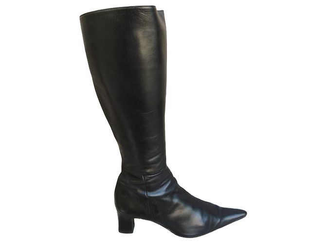 Autre Marque Botas altas Parcours de cuero negro