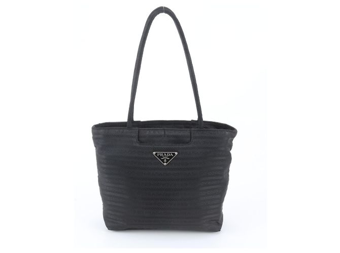 Tote Sac cabas Prada Tessuto Nylon Triangle Logo Noir