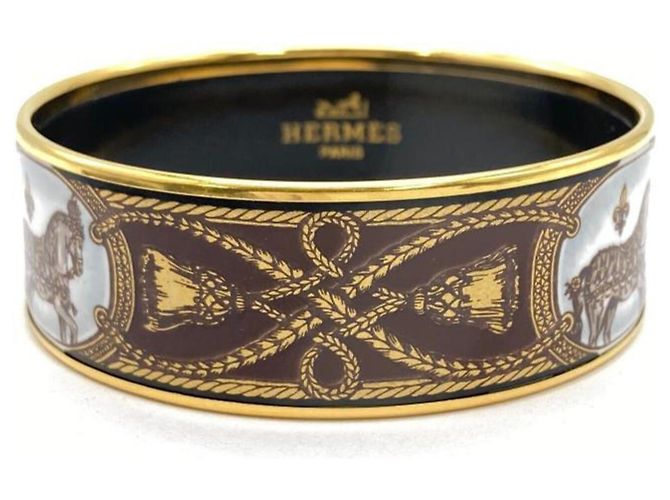 Hermès Hermes EMAGLE GM Bangle Cuff Black Golden