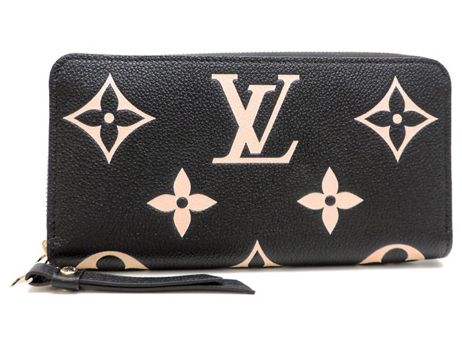 Louis Vuitton Zippy Wallet Black Beige