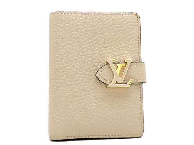 Louis Vuitton LV Vertical Wallet Compact Beige Light blue