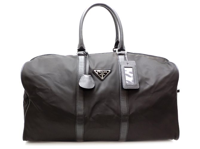 Borsa Boston in nylon Prada V20 Nero