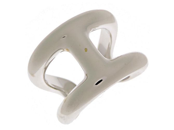 Hermès Hermes Osmo GM #53 Silver Band Ring