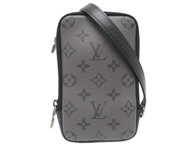 Pochette Double Phone Louis Vuitton Borsa a Spalla da Uomo Marrone Nero