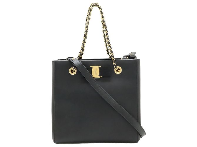 Salvatore Ferragamo Borsa Vara Bow in pelle nera Ferragamo Nero