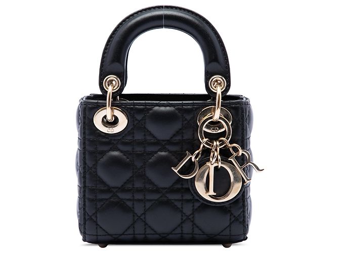 Lady Dior en micro agneau noir cannage Dior