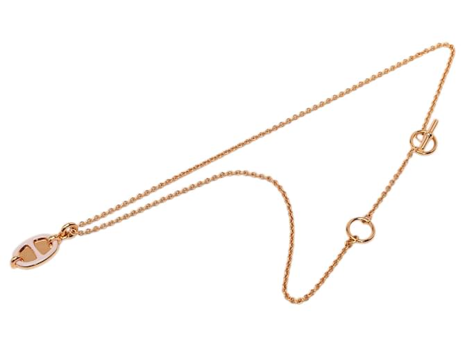 Collar colgante Mini Maillon bañado en oro rosa y rosa Hermès Dorado 