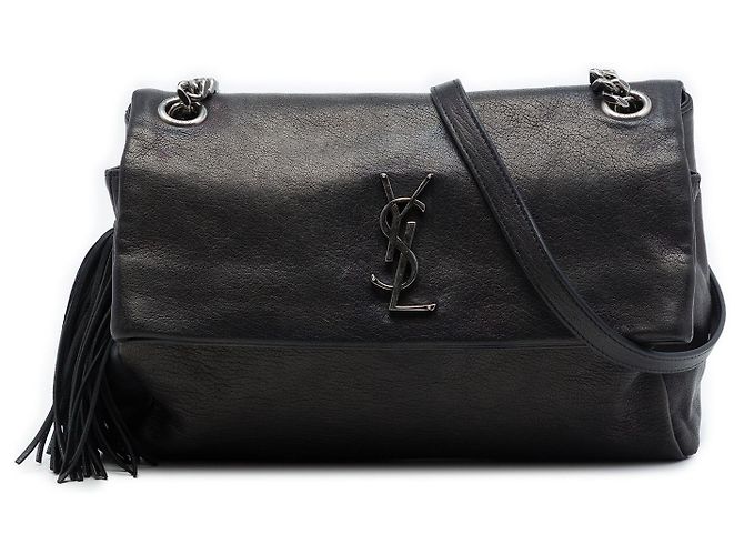 Saint Laurent Bolso bandolera West Hollywood en piel de oveja negra Small Negro
