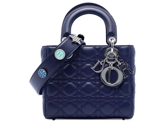 Dior Blue Small Lambskin Cannage My ABC Lady Dior Bleu Bleu foncé
