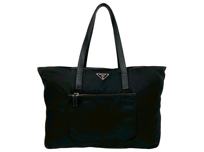 Tote à zip en Tessuto noir Prada