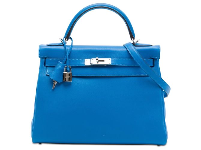 Hermès Blue Clemence Kelly II Retourne 32
