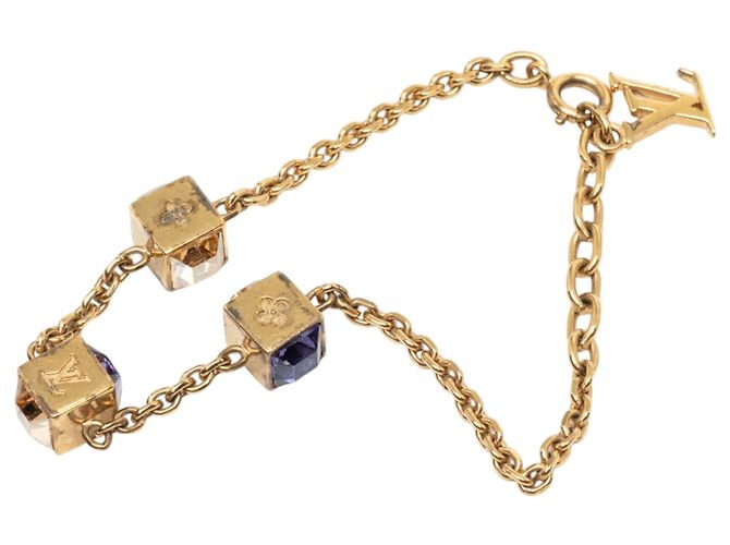 Pulseira Gamble Banhada a Ouro e Strass Dourado Louis Vuitton