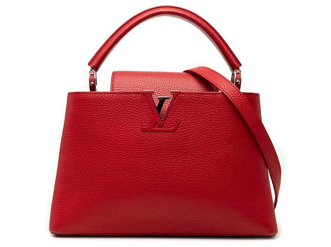 Louis Vuitton Red Taurillon Capucines Old MM Rosso