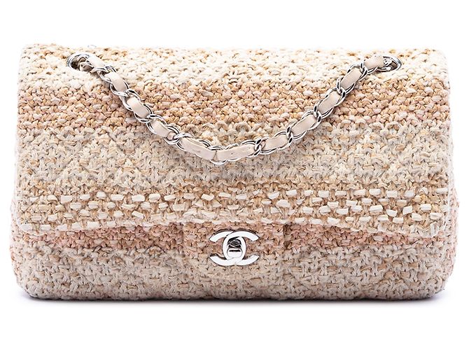 Chanel Bege Medium Classic Tweed Double Flap