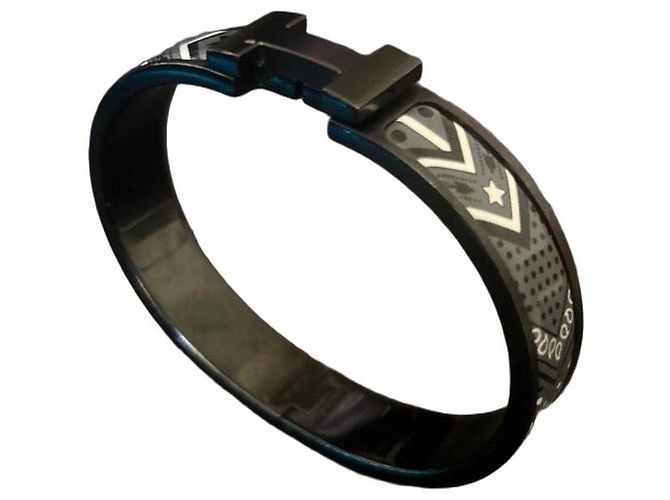 Hermès Bracciale Clic H Nero e Bianco 