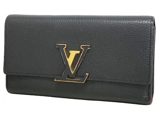 Capucines Louis Vuitton Long Wallet in Noir Black