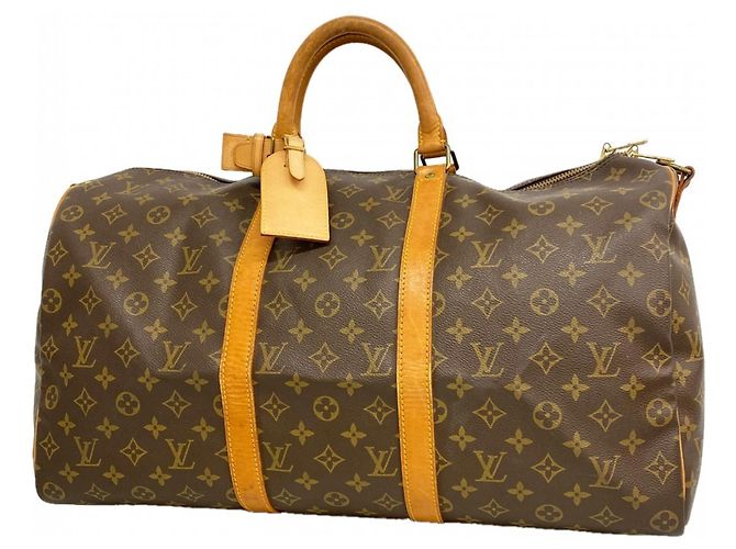Louis Vuitton Boston Monogram Keepall Bandoulière 50 Marrone