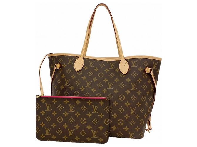 Louis Vuitton Monogram Neverfull MM Tote Bag Braun
