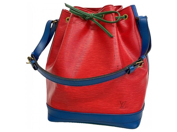 Borsa a Spalla Louis Vuitton Epi Noe Rosso Blu
