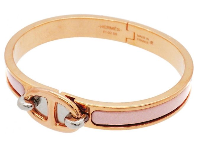 Hermès Hermes Chaine d'Ancre Mini Click Bangle Rosa Dorado