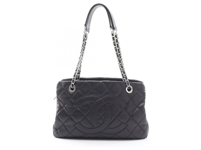 Bolsa Tote Chanel Matelassé Large Coco Mark Preto