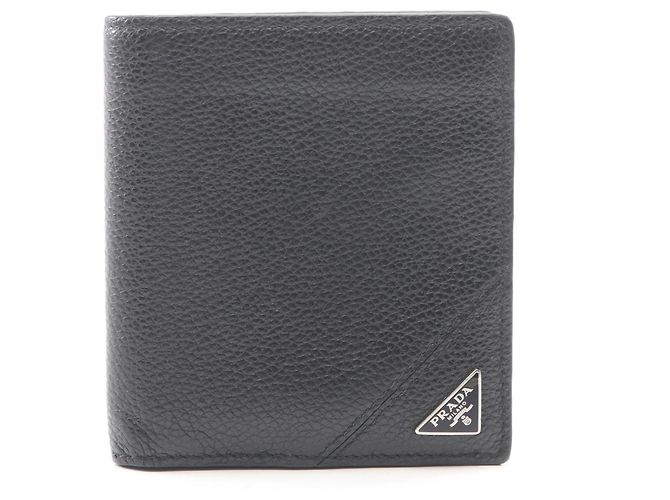 Prada Black Leather Bill Wallet