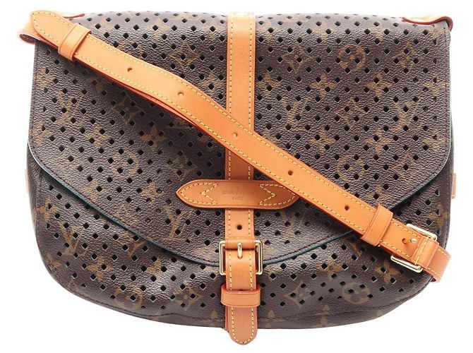 Bolsa de Ombro Louis Vuitton Saumur 30 Monogram Perfo Marrom