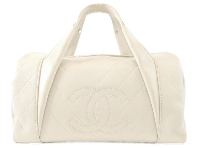 Chanel 30899 Boston Bag Blanc