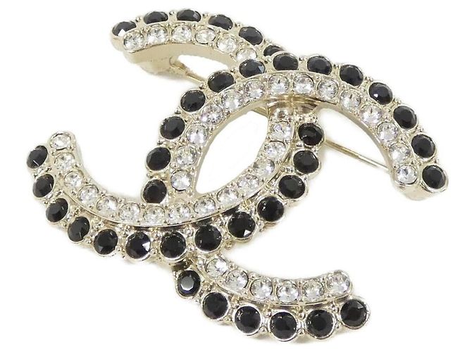 Chanel AB9158 Black Crystal Brosche Schwarz