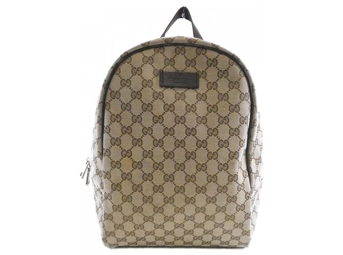 Mochila Gucci GG Canvas Marrom Bege