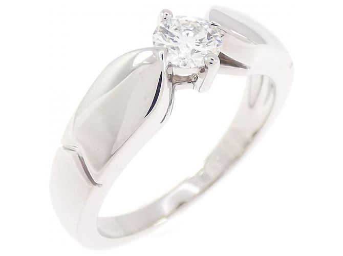 Chaumet Platinum Diamond Ring Silvery Metallic