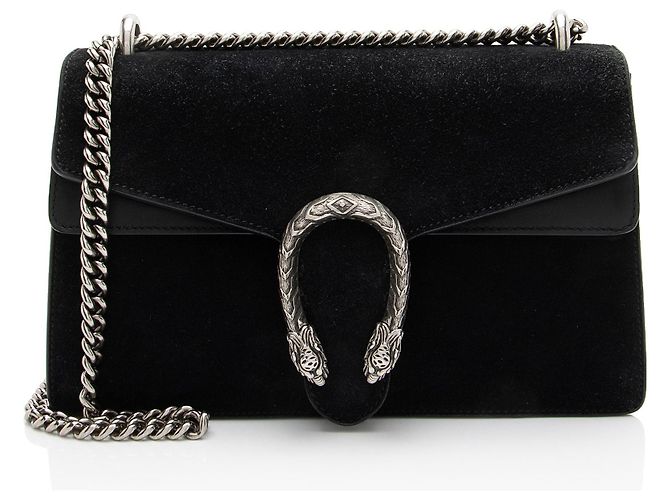 Borsa a tracolla Gucci Dionysus in scamosciato Medium Nero