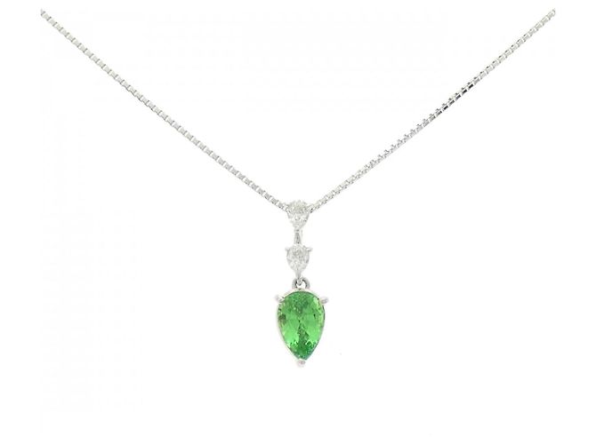 Collana Tasaki Garnet Diamond Au750 Argento Metallico