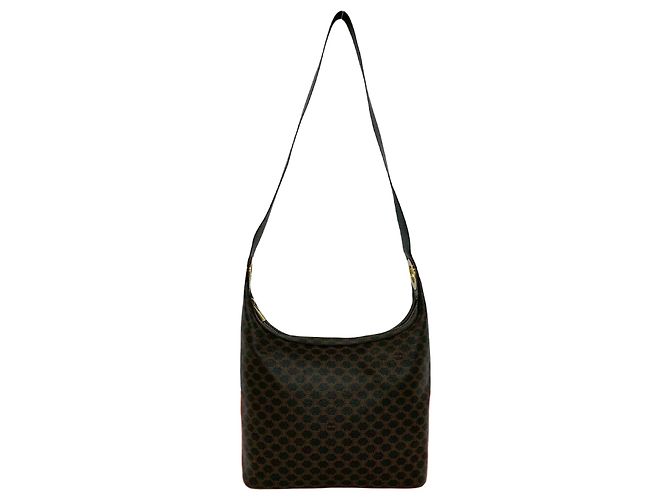 Céline Bolso de hombro Celine Macadam Blazon de PVC y cuero Castaño