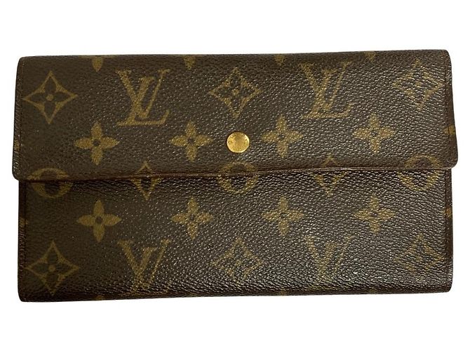 Carteira longa Monogram Louis Vuitton Marrom