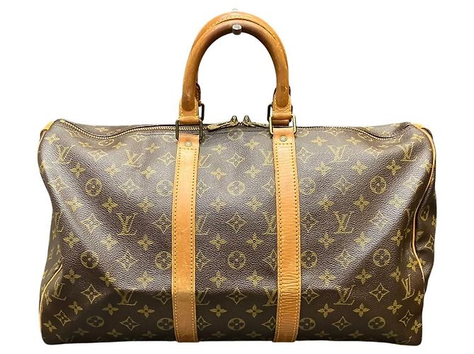 Sac Boston Louis Vuitton Keepall45 Monogram Marron