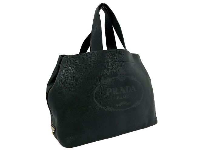 Prada Vitello Daino Leather Handbag Black