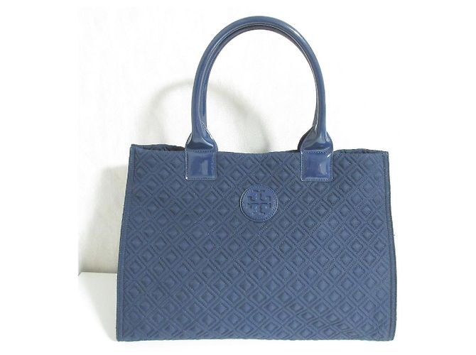 Tory Burch Ella Quilted Tote Bag Blue