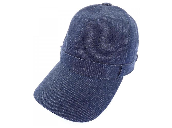 Hermès Boné de algodão denim JOANNE Hermes Azul