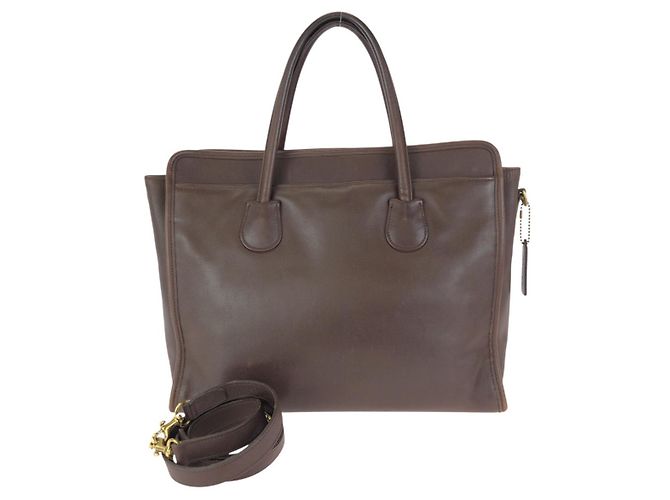 Bolsa de Negócios em Couro 2way Coach Marrom