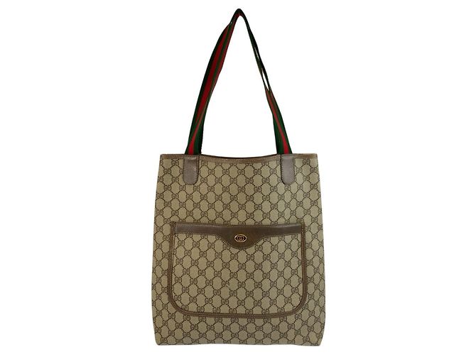 Borsa Tote Gucci GG Supreme Canvas Marrone Beige
